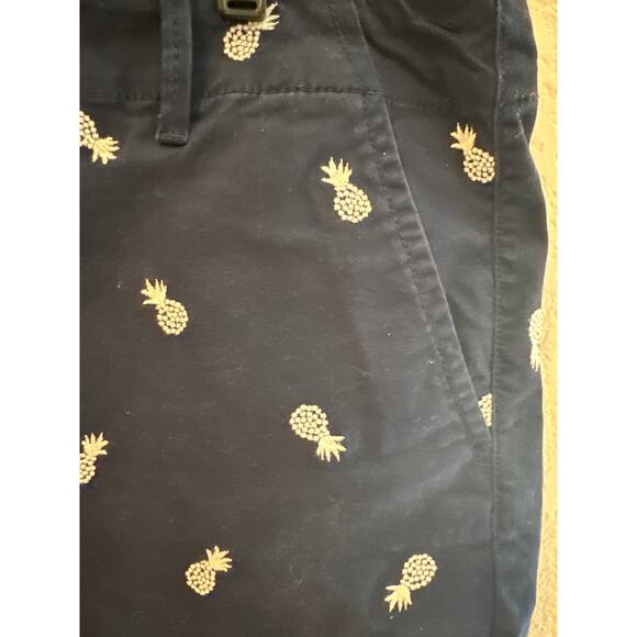 Women’s The Loft Navy Pineapple Twill Shorts. Size 14 - Picture 2 of 3